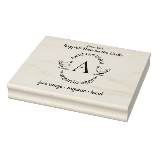 Kartonnen doos voor kippen en monogram Eieren Rubberstempel (Stempel)