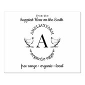 Kartonnen doos voor kippen en monogram Eieren Rubberstempel (Afrduk)