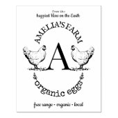 Kartonnen doos voor kippen Hen Monogram Rubberstempel (Afrduk)