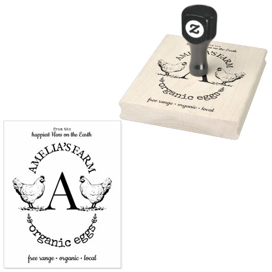 Kartonnen doos voor kippen Hen Monogram Rubberstempel (Gestempeld)