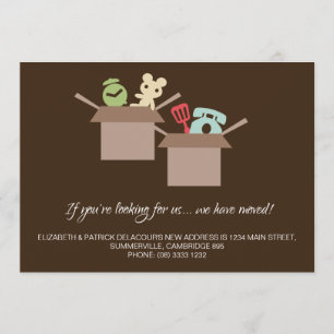 Kartonnen dozen bruine bewegende aankondiging