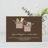 Kartonnen dozen bruine bewegende aankondiging (Staand voorkant)