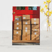 Kartonnen dozen voor het krijgen van oude verjaard kaart (Gele Bloem)