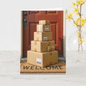 Kartonnen dozen voor het krijgen van oude verjaard kaart (Gele Bloem)