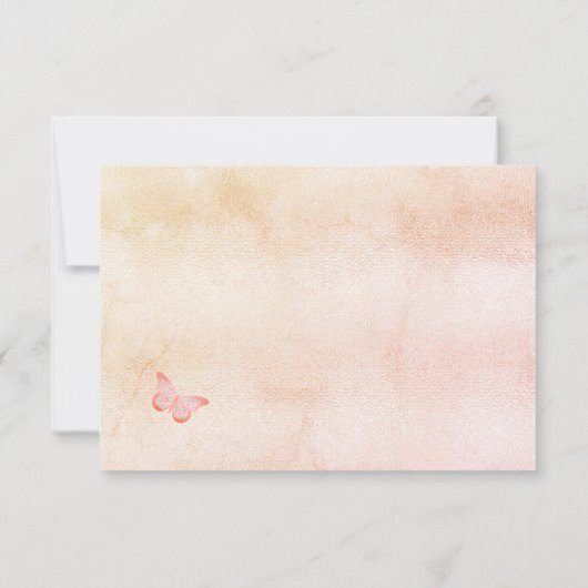 Kartonnen floralen vlinder save the date (Achterkant)