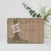 Kartonnen geïnspireerde Apple Orchard bruiloft RSV RSVP Kaartje (Staand voorkant)