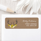 Kartonnen geïnspireerde geweien en wilde bloemen etiket (Insitu)