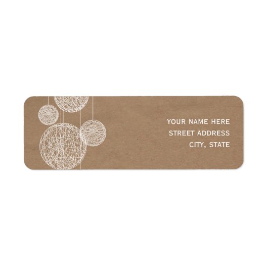 Kartonnen geïnspireerde Twine Wereldbollen adresla Etiket (Voorkant)