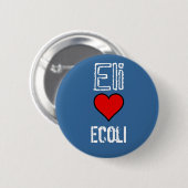 Kartonnen hert, Eli, Ecoli Ronde Button 5,7 Cm (Voorkant /achterkant)