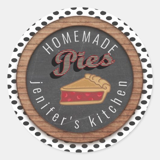  kartonnen homemade pies ronde sticker (Voorkant)