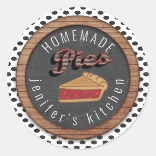  kartonnen homemade pies ronde sticker