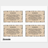 Kartonnen ingrediënten Productlabel Natuurlijke bl Rechthoekige Sticker (Vel)