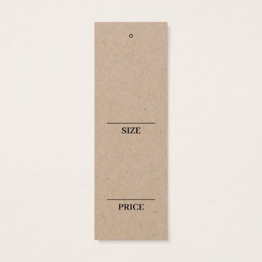 Kartonnen kleding opknoping display prijs Kaart (Achterkant)