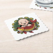 Kartonnen Onderzetter | Schattigee jongen met Luck (Gebogen)