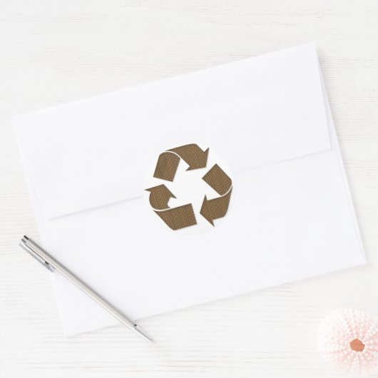 Kartonnen Recyclen Symbool Sticker (Envelop)
