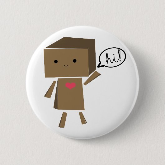 Kartonnen robot : Hoi! Ronde Button 5,7 Cm (Voorkant)