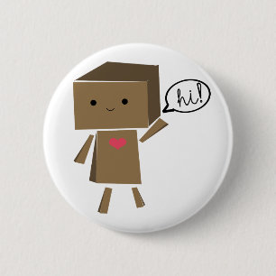 Kartonnen robot : Hoi! Ronde Button 5,7 Cm