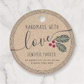 Kartonnen script handgemaakt met heilige bes bedankjes labels (Voorkant)