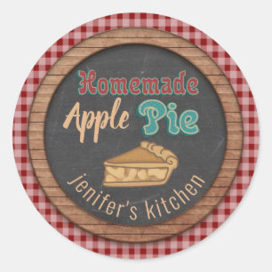 kartonnen typografie homemade appeltaart ronde sticker