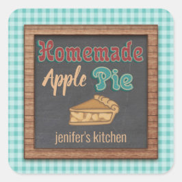  kartonnen typografie homemade appeltaart vierkante sticker