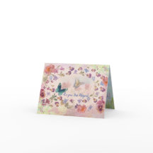 Kartonnen vlinder en botanische notitiekaart