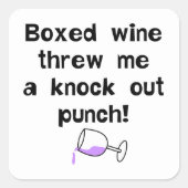 kartonnen wijn vierkante sticker (Voorkant)