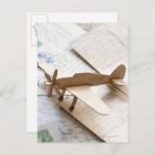 Kartonservliegtuig op briefkaarten (Voorkant / Achterkant)