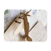 Kartonservliegtuig op briefkaarten magneet (Horizontaal)