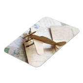 Kartonservliegtuig op briefkaarten magneet (Linkerzijde)