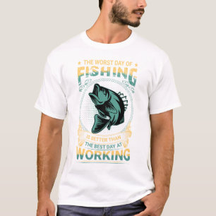 Kartonvis met vislijn en humoristische spreuk t-shirt