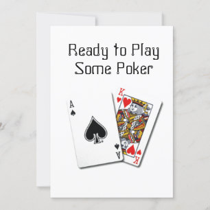 KARTPARTIJINVITATIE "KLAAR OM ENKELE POKER TE SPEL KAART