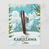 Karuizawa Japan Skiing-reisposter Briefkaart (Voorkant)