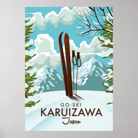 Karuizawa Japan Skiing-reisposter Poster (Voorkant)