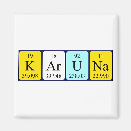Karuna periodiek table name magnet (Voorkant)
