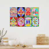 KARUNA REIKI = Alle 8 symbolen Poster (Keuken)