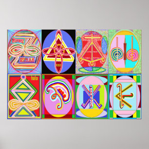 KARUNA REIKI = Alle 8 symbolen Poster