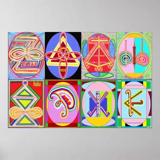 KARUNA REIKI = Alle 8 symbolen Poster (Voorkant)
