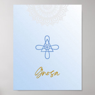 Karuna Reiki Gnosa Mandala Sky Blue Poster