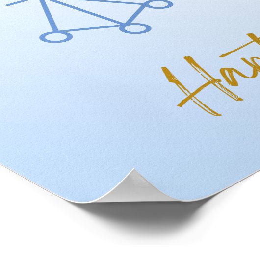 Karuna Reiki Harth Mandala Sky Blue Poster (Hoek)