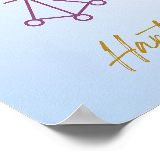 Karuna Reiki Harth Mandala Sky Blue Poster (Hoek)