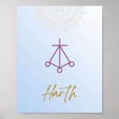 Karuna Reiki Harth Mandala Sky Blue Poster (Voorkant)