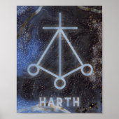 Karuna Reiki Harth Star Marble Blue Poster (Voorkant)
