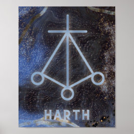 Karuna Reiki Harth Star Marble Blue Poster