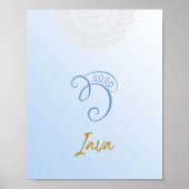 Karuna Reiki Iava Mandala Sky Blue Poster (Voorkant)