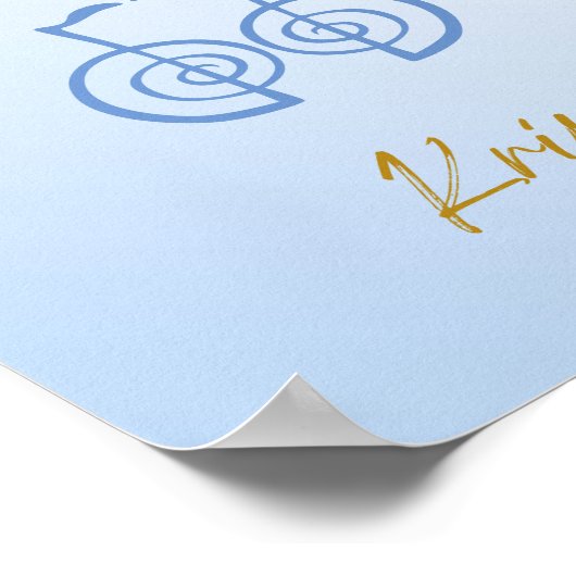 Karuna Reiki Kriya Mandala Sky Blue Poster (Hoek)