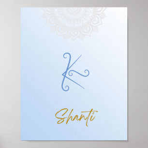 Karuna Reiki Shanti Mandala Sky Blue Poster