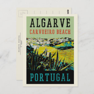 Karvoeiro strandillustratie Algarve Portugal Briefkaart