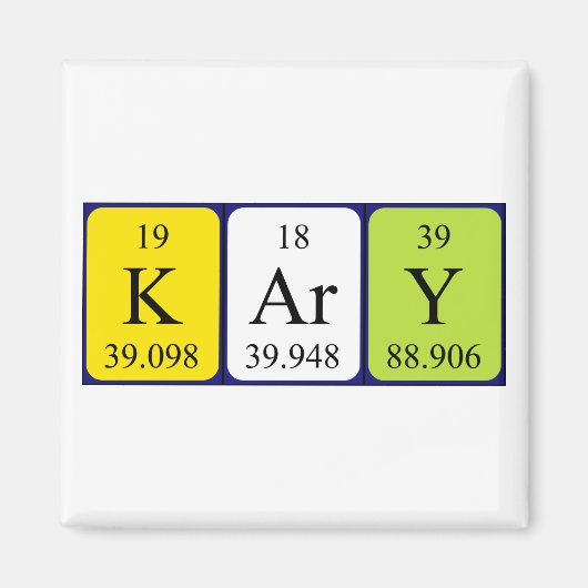 Kary periodieke table name magnet (Voorkant)