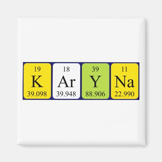 Karyna periodieke table name magnet (Voorkant)