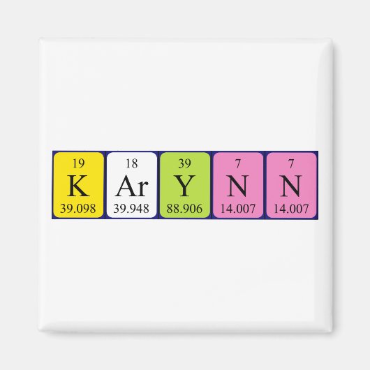 Karynn periodieke tabelnaam magnet (Voorkant)
